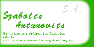 szabolcs antunovits business card